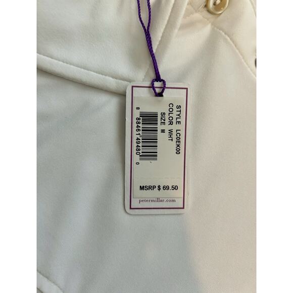 NWT Peter Millar Women’s Medium Golf‎ Polo White UPF 50+ Embroidered Logo - Picture 3 of 10